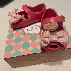 Brand new with box pink mini Melissa baby shoes
